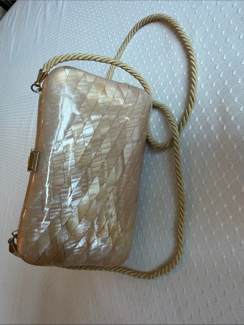 Incredible 50’s Vintage mother of pearl bag - Cream